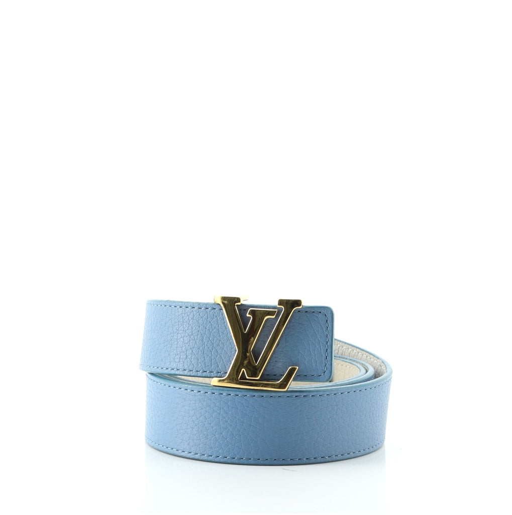 Louis Vuitton LV Initiales Reversible Belt Rainbow Monogram and Leather  Thin Blue 19343727