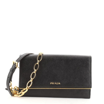 Prada Wallet on Chain Saffiano Leather with Metal Detail