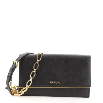 Prada Wallet on Chain Saffiano Leather with Metal Detail