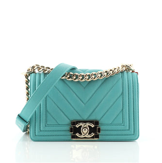 Chanel Boy Flap Bag Chevron Caviar Small
