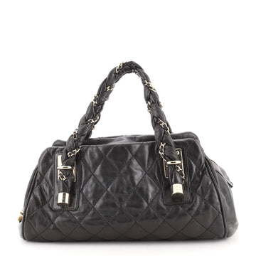 Chanel Lady Braid Bowler Bag Quilted Distressed Lambskin Large