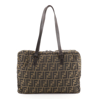 Fendi Vintage Bauletto Bag Zucca Canvas Large