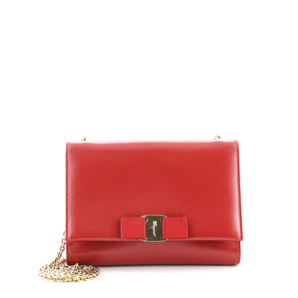 Salvatore Ferragamo Ginny Crossbody Bag Saffiano Leather Small