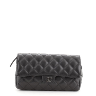 Chanel Flap Zip Cosmetic Case Quilted Lambskin Medium