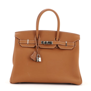Hermes Birkin Handbag Brown Togo with Palladium Hardware 35