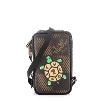 Louis Vuitton Nigo Double Phone Pouch Limited Edition Printed Giant Damier