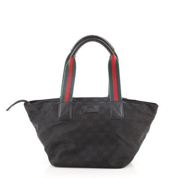 Gucci Web Zip Tote GG Canvas Medium