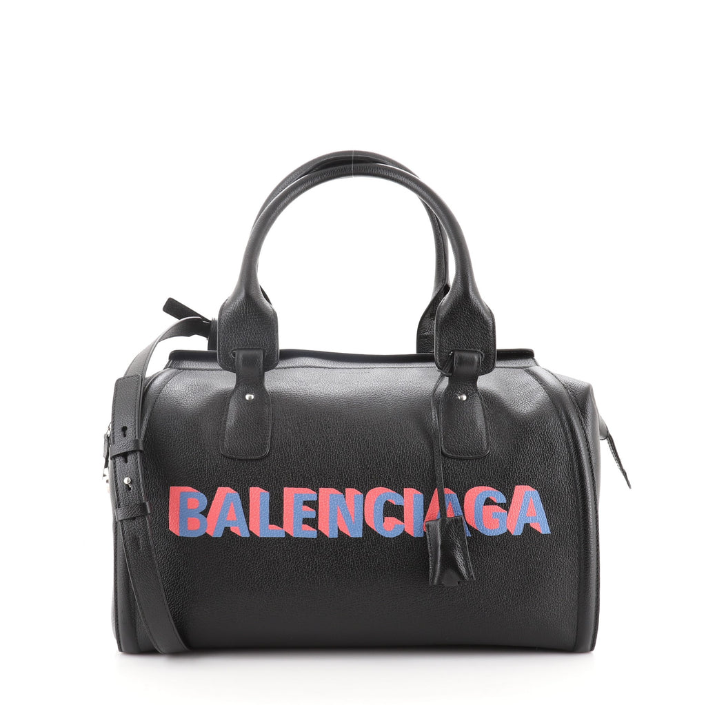 slå Shah Tænke Balenciaga Monday Bowling Bag Leather Large Black 65203132