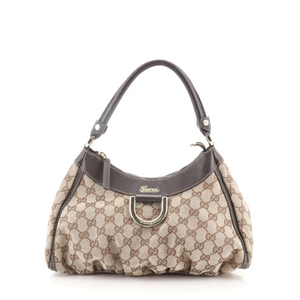 Gucci Ring Handle Zip Hobo GG Canvas Small