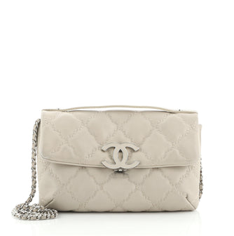 Chanel Double Stitch Hamptons Flap Bag Quilted Calfskin Mini