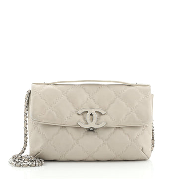 Chanel Double Stitch Hamptons Flap Bag Quilted Calfskin Mini