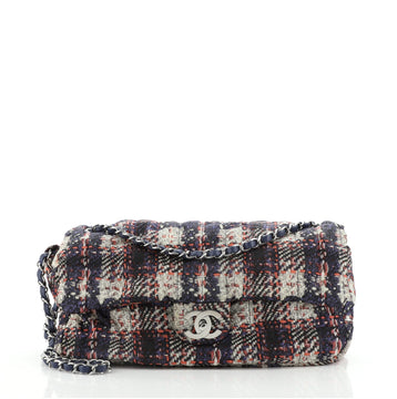 Chanel CC Chain Zip Flap Bag Vertical Quilted Printed Nylon Medium