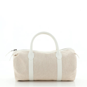 Hermes Sac Polochon Mademoiselle Toile with Leather