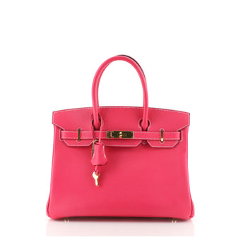 Hermes Birkin Handbag Pink Epsom with Gold Hardware 30
