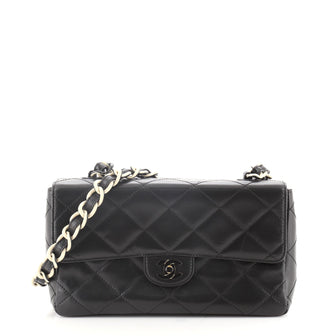 Chanel Vintage Resin Chain CC Flap Bag Quilted Lambskin Medium