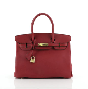 Hermes Birkin Handbag Red Epsom with Gold Hardware 30