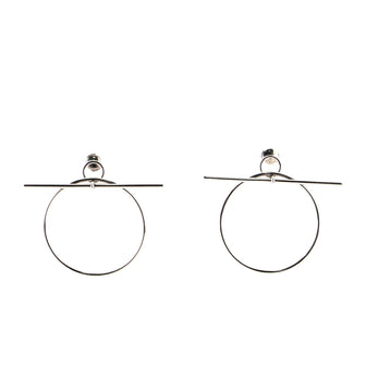 Hermes Hoop Sterling Silver Earrings