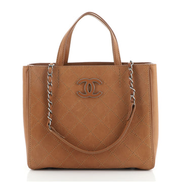 Chanel Covered CC Tote Quilted Caviar Small