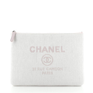 Chanel Deauville Pouch Raffia Medium