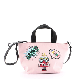Fendi Convertible Tote Embroidered Canvas Mini