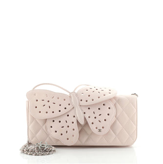 Chanel Butterfly Clutch Perforated Leather Medium