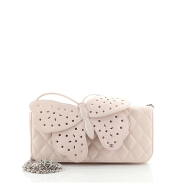 Chanel Butterfly Clutch Perforated Leather Medium