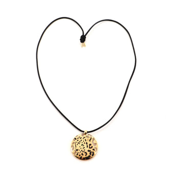 Cartier Panthere Pendant Necklace 18K Yellow Gold with Lacque and Emerald
