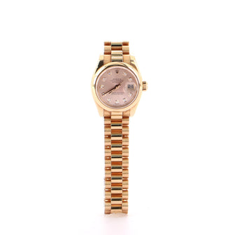 Rolex Oyster Perpetual Datejust Automatic Watch Watch Rose Gold with Diamond Markers 26