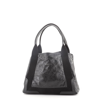 Balenciaga Navy Cabas Leather Small