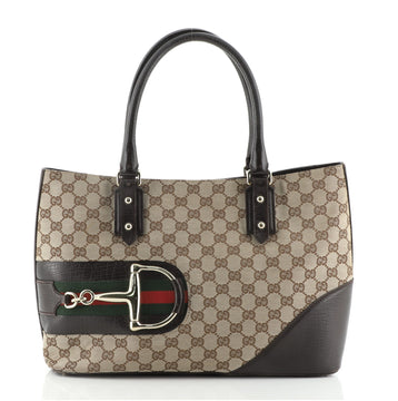 Gucci Web Hasler Tote GG Canvas Medium