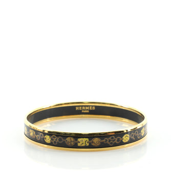 Hermes Bangle Bracelet Printed Enamel Narrow