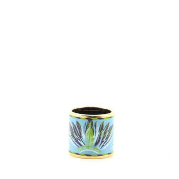 Hermes Brazil Scarf Printed Enamel and Metal Ring