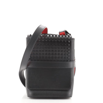 Christian Louboutin Benech Reporter Bag Spiked Leather