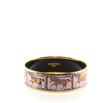 Hermes Bangle Bracelet Printed Enamel Wide
