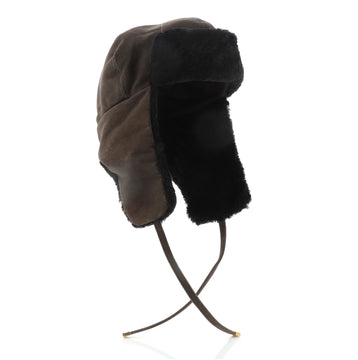 Gucci Crest Trapper Hat Suede and Shearling