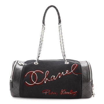 Chanel Paris-Hamburg Duffle Embroidered Wool with Quilted Calfskin