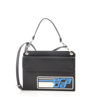 Prada Logo Patch Crossbody Bag Saffiano Leather Mini