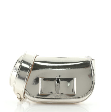 Salvatore Ferragamo Anna Vara Flap Shoulder Bag Patent Medium