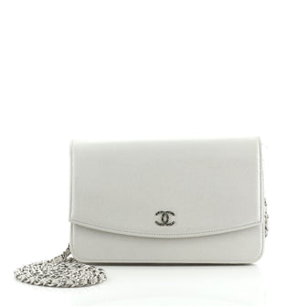 Chanel Sevruga Wallet on Chain Caviar