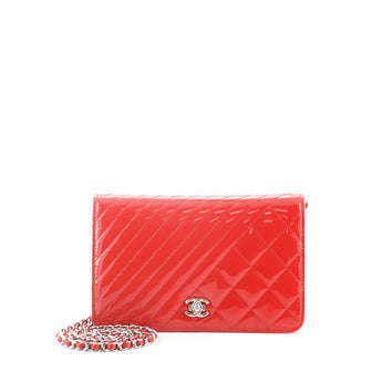 Chanel Coco Boy Wallet on Chain Quilted Patent