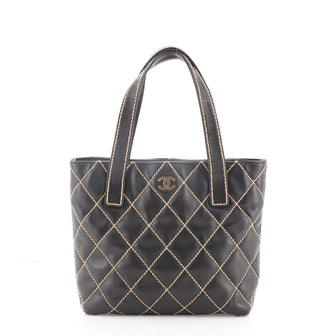 Chanel Surpique Tote Quilted Leather Small