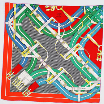 Hermes Mors à Jouets Chemise Scarf Printed Silk 90