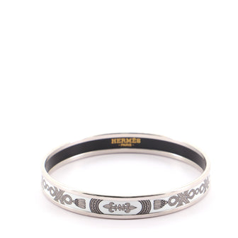 Hermes Bangle Bracelet Printed Enamel Narrow