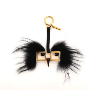Fendi Hypnoteyes Bag Charm Metal and Fur with Leather