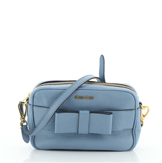 Miu Miu Madras Fiocco Bow Camera Bag Leather Small