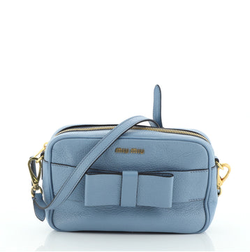 Miu Miu Madras Fiocco Bow Camera Bag Leather Small