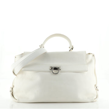 Salvatore Ferragamo Sofia Satchel Grainy Leather Large