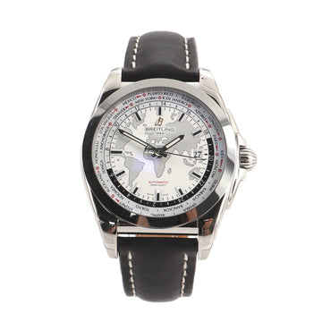 Breitling Galactic Unitime Automatic Stainless Steel and Leather 44 Watch