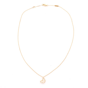 Van Cleef & Arpels Sweet Alhambra Butterfly Pendant 18K Yellow Gold and Mother-of-Pearl Necklace