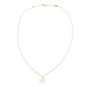 Van Cleef & Arpels Sweet Alhambra Butterfly Pendant 18K Yellow Gold and Mother-of-Pearl Necklace